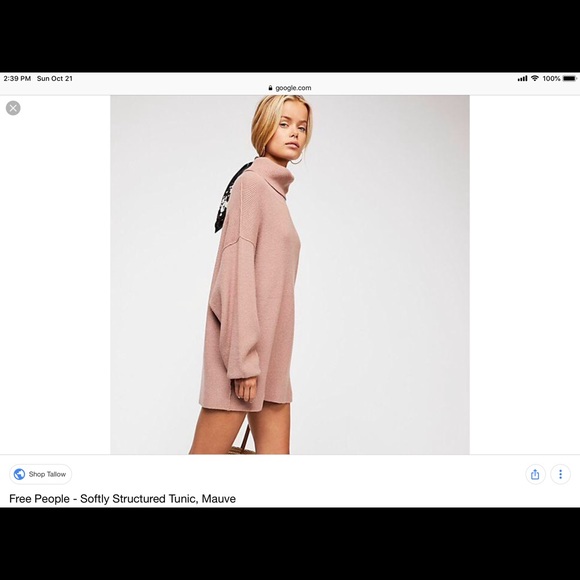 Free people softly structured tunic sweater mauve - Picture 3 of 8